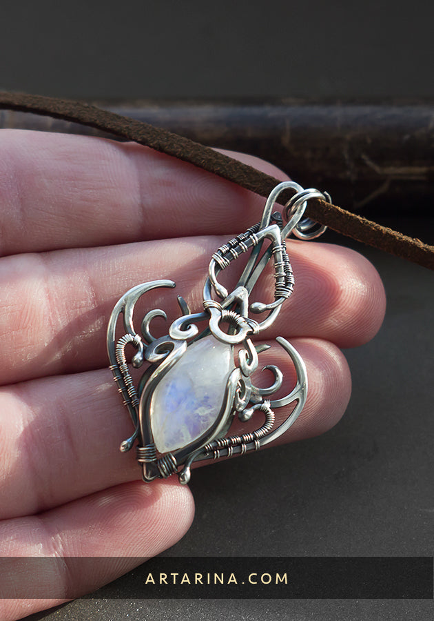 Handcrafted silver wire pendant