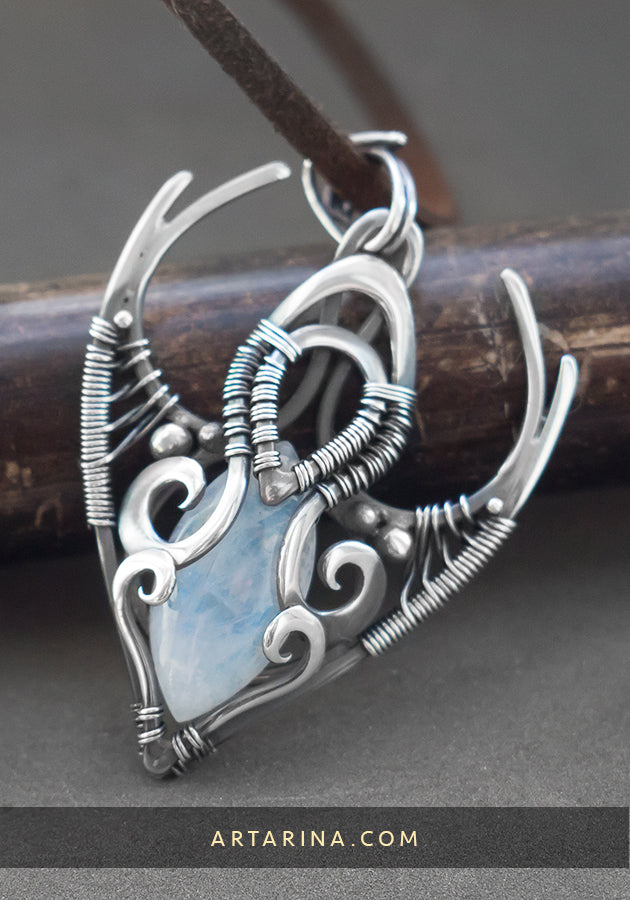 Elven moonstone pendant