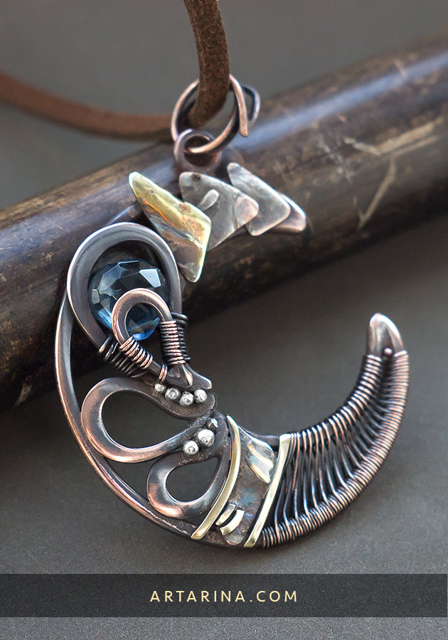 mixed metal s brass, copper and silver necklace
