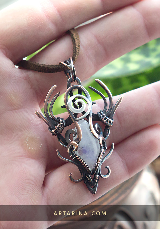 Moonstone unique jewelry pendant