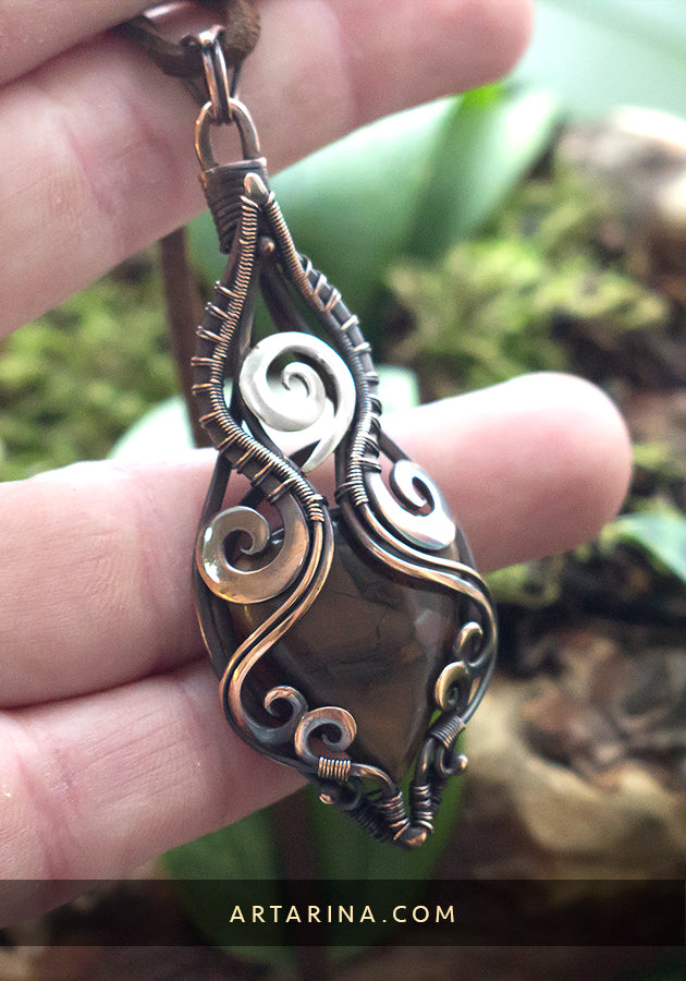 Brown mystic forest jewelry necklace