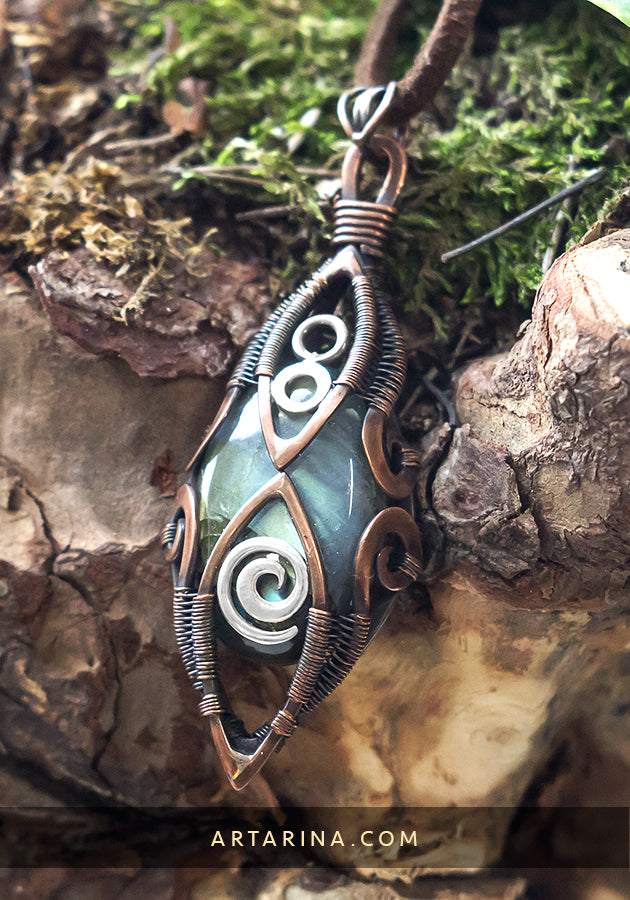 magical potion natural stone pendant necklace