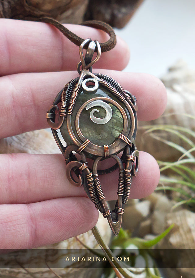 Outlander necklace poison, ancient mystical artifacts natural stone wire wrapped pendants