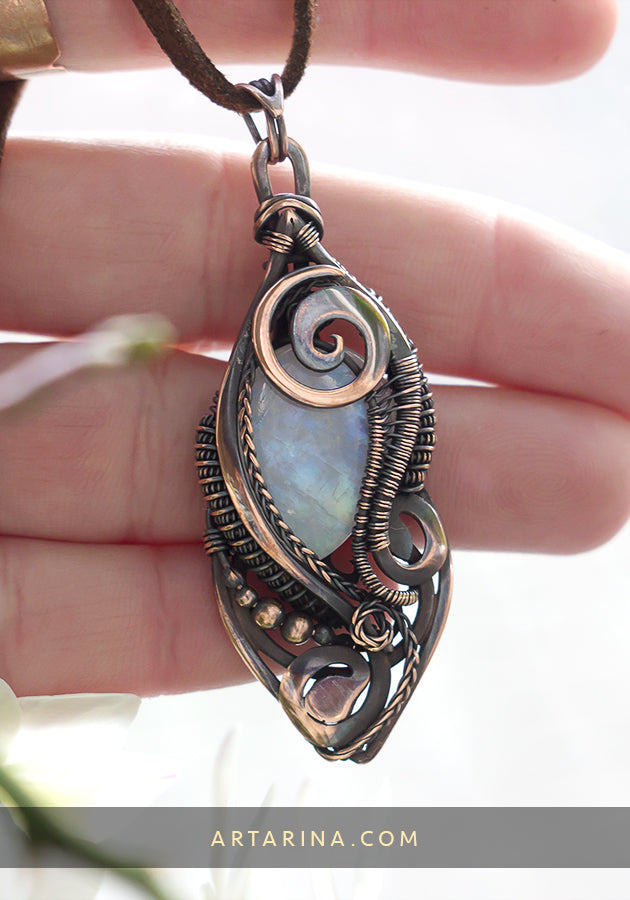 Statement wire wrap pendant