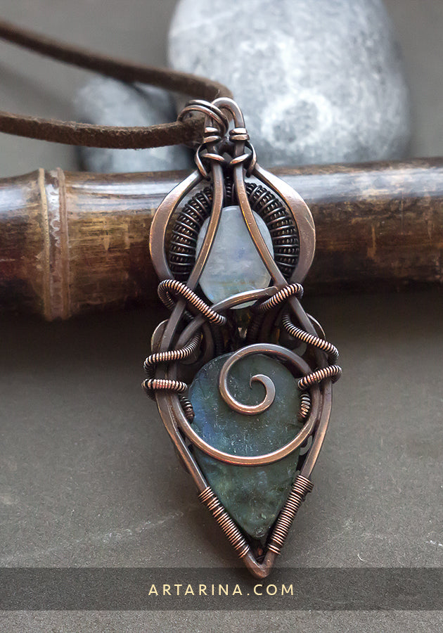 Copepr wire wrap pendent