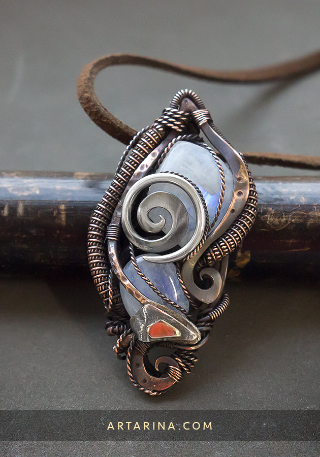 Heady wire wrap moonstone