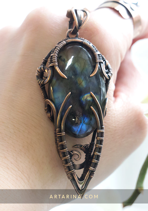 Multicolor labradorite necklace