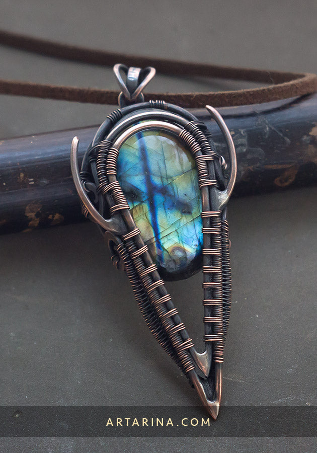 Copper wirewrapped necklace