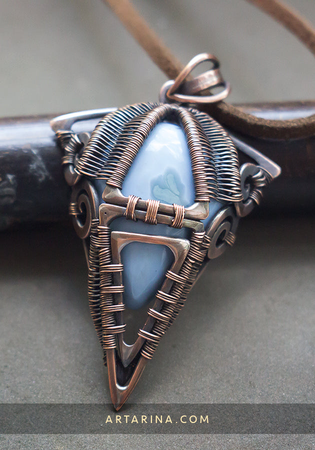 Copper wire wrapped necklace