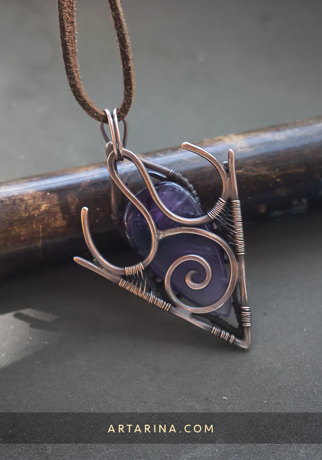 Wire wrapped stone pendent