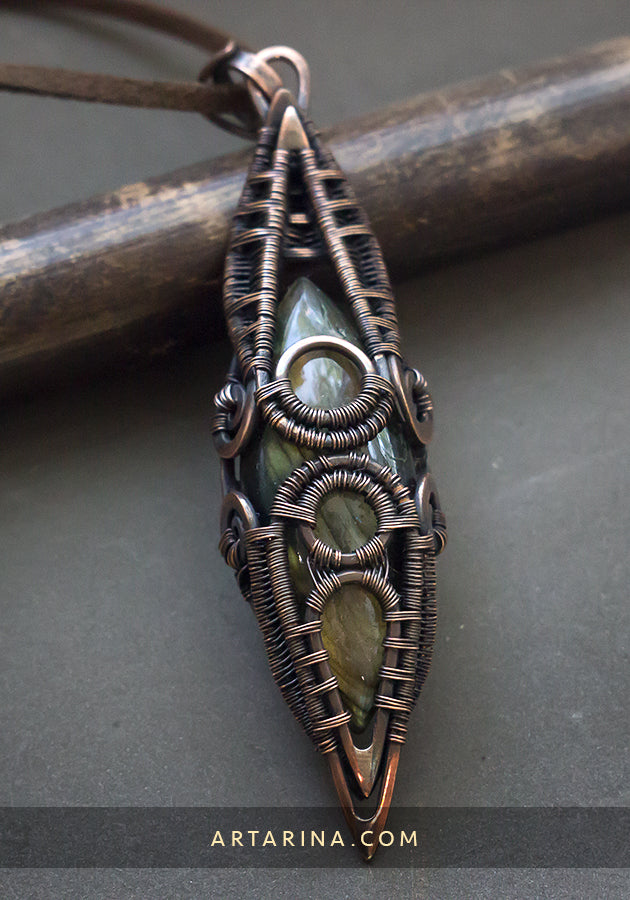 Labradorite stone pendant