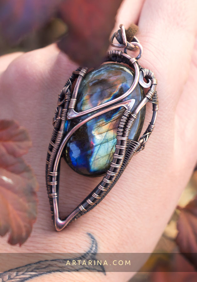 Multicolor labradorite necklace