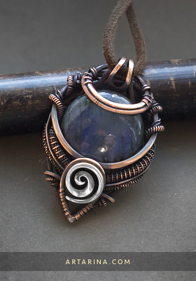 Blue labradorite pendant necklace styles, men's fashion pendant necklace