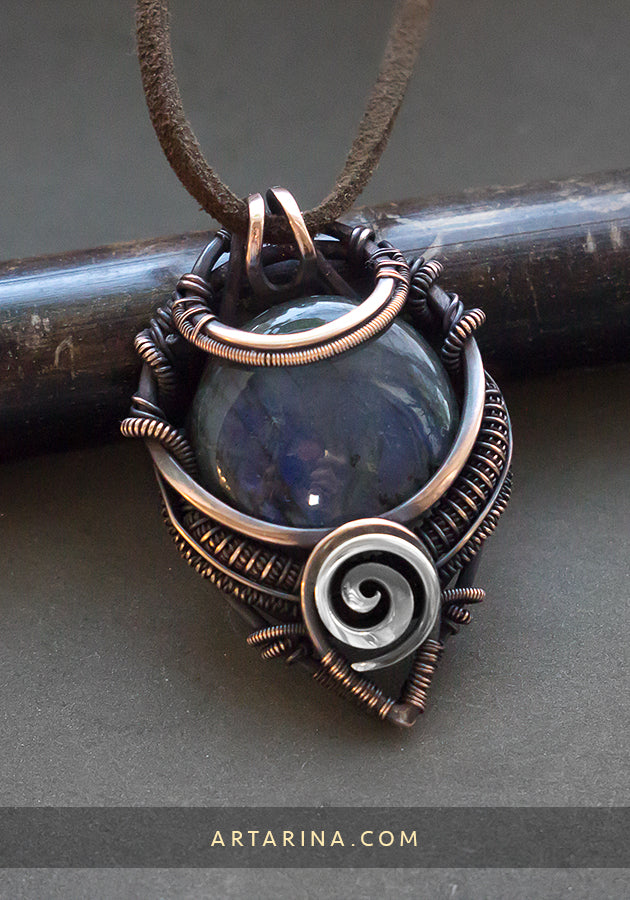 Blue labradorite pendant necklace styles, men's fashion pendant necklace