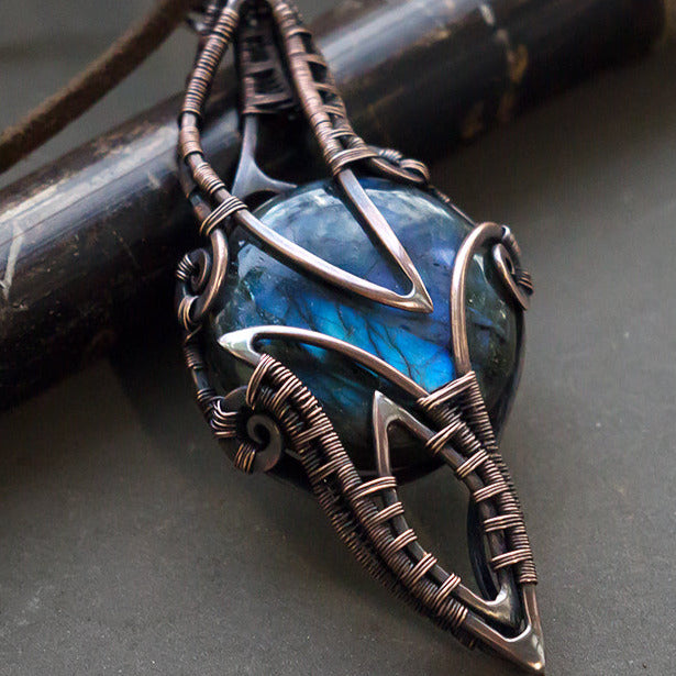 Talisman of absolute protection, strongest protection amulet, blue labradorite necklace