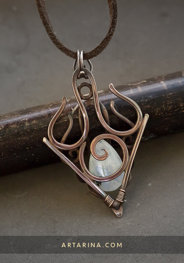 Moonstone wirewrapped necklace