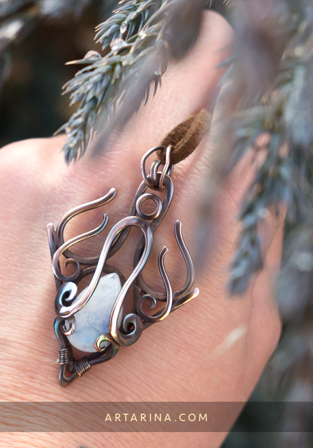 Moonstone wirewrapped necklace