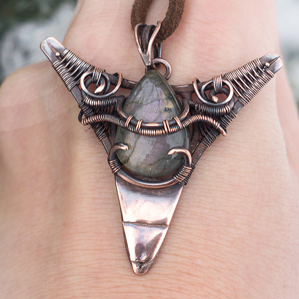 Purple labradorite necklace