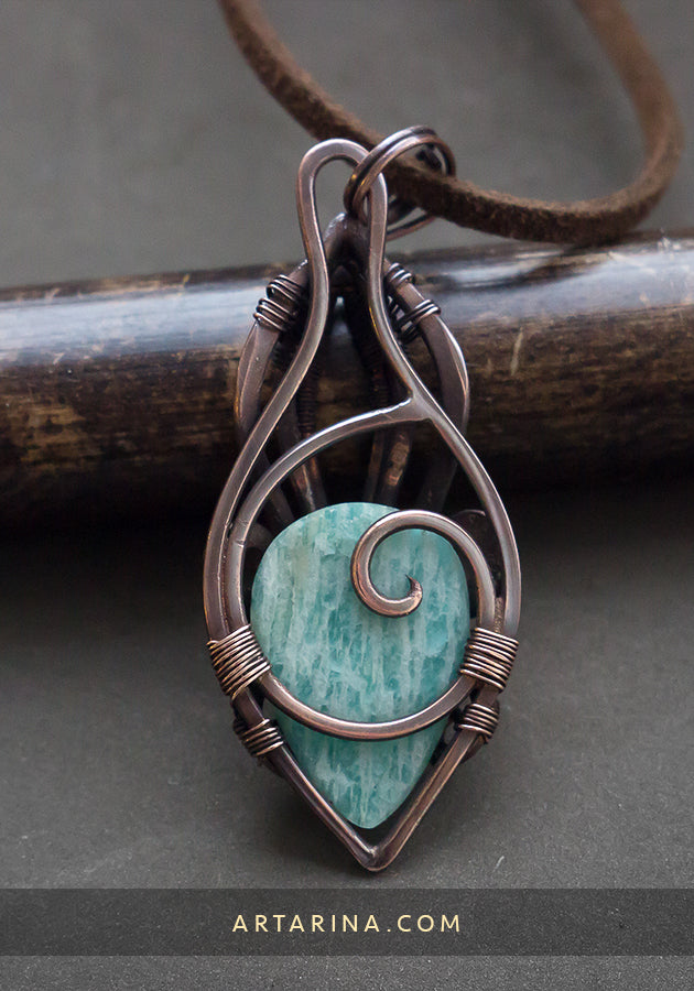 Wirewrapped amazonite necklace