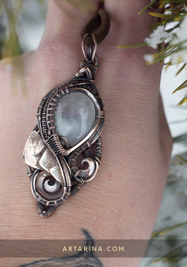 copper wirewrapped necklace