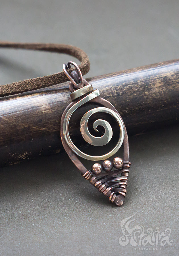 No gemstone copper crystal wire wrapped jewelry necklace Small copper wire wrapped pendant Minimalist designer wire wrap jewelry No gemstone copper crystal wire wrapped jewelry necklace by artarina