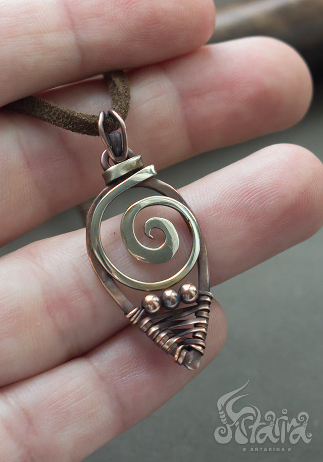 No gemstone copper crystal wire wrapped jewelry necklace Small copper wire wrapped pendant Minimalist designer wire wrap jewelry No gemstone copper crystal wire wrapped jewelry necklace by artarina