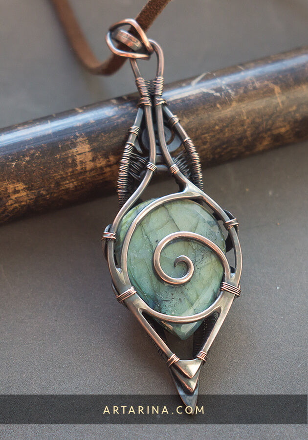 back side blue labradorite pendant