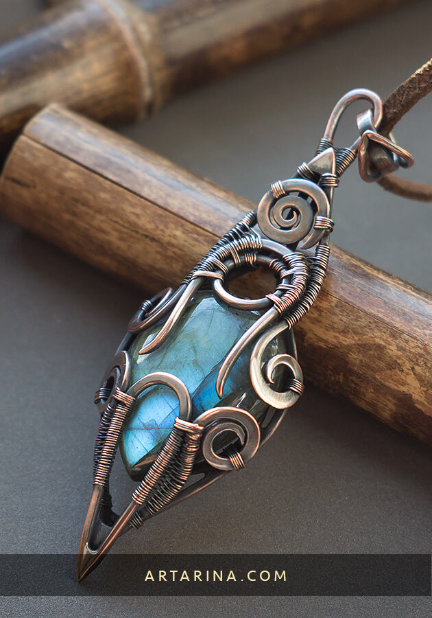 blue labradorite pendant necklace