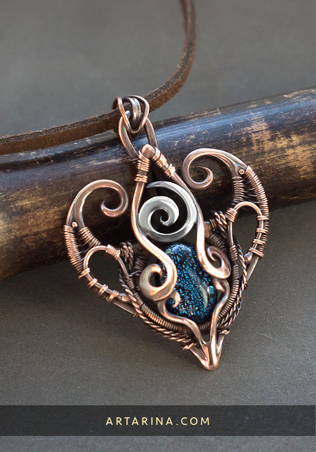 Dichroic glass necklace