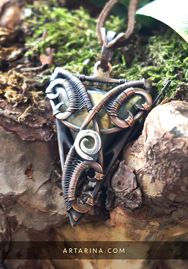 SIlver spiral triquetra jewelry necklace