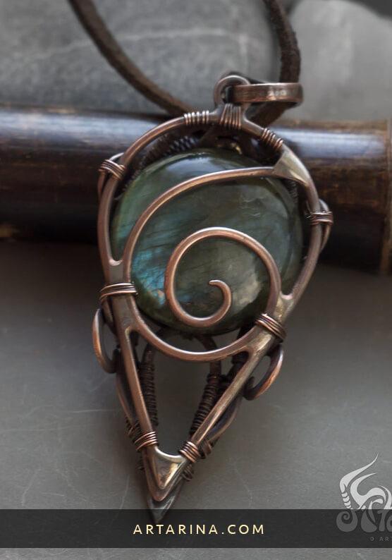 Outlander necklace poison, ancient mystical artifacts natural stone wire wrapped pendants