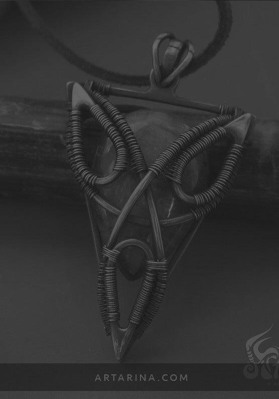 Strength necklace. Triskele triquetra celtic copper necklace