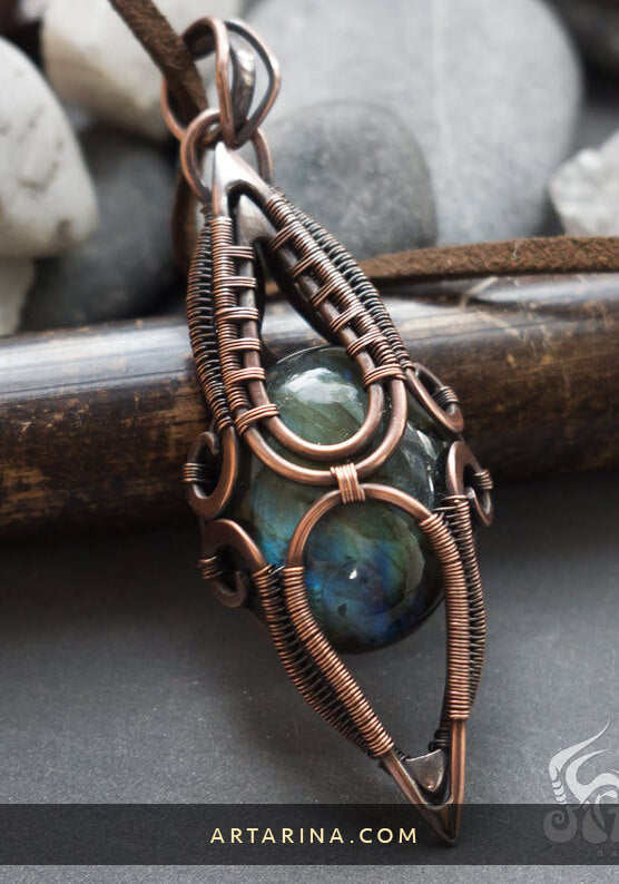 Epic fantasy copper geek necklace