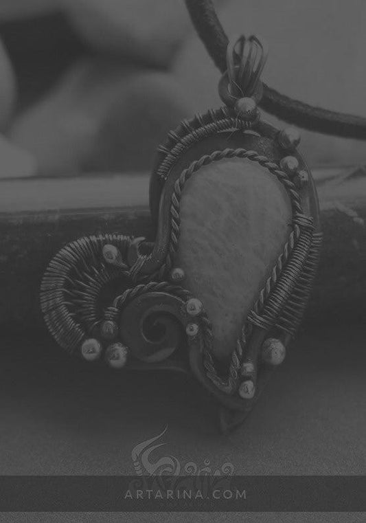 Witch s heart necklace. Moon witch necklace wiccan goddess jewelry