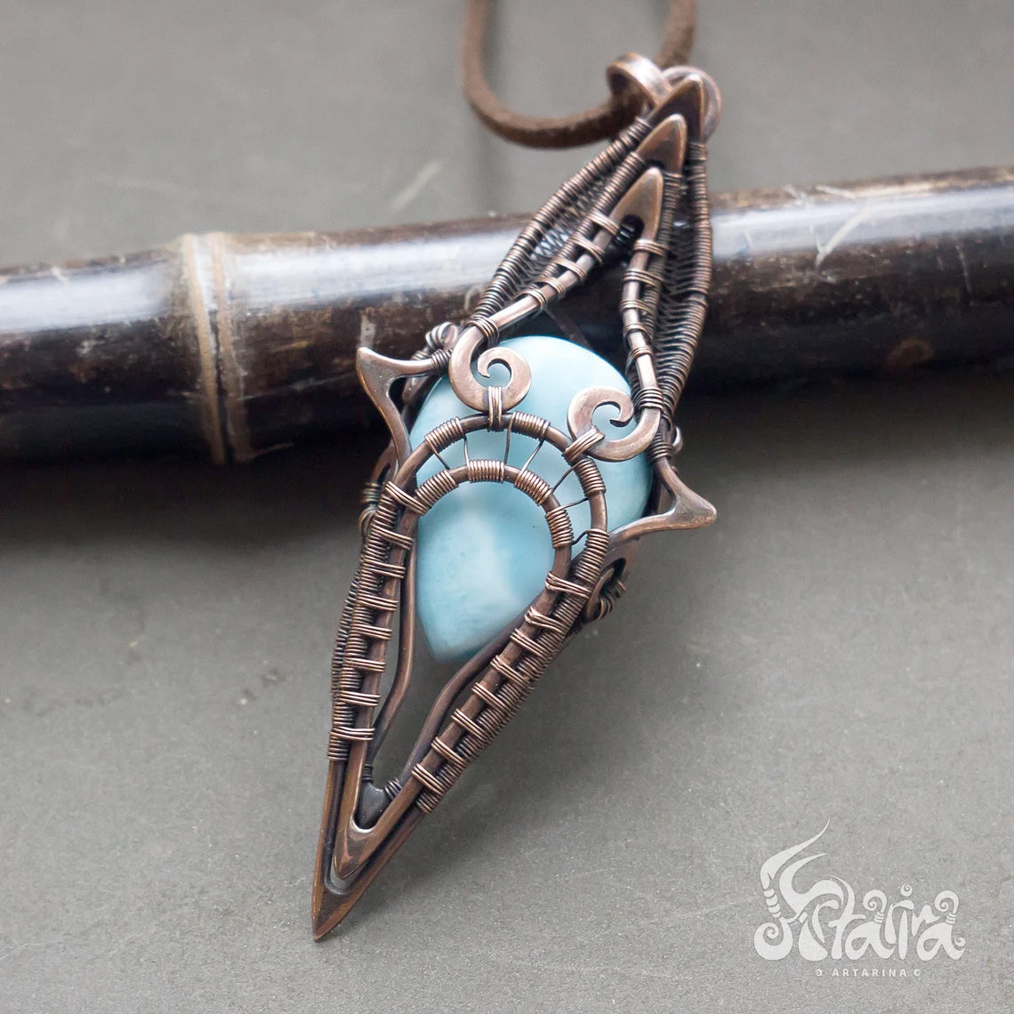 larimar necklace - depression and anxiety treatment protection necklace, quantum energy healing jewelry