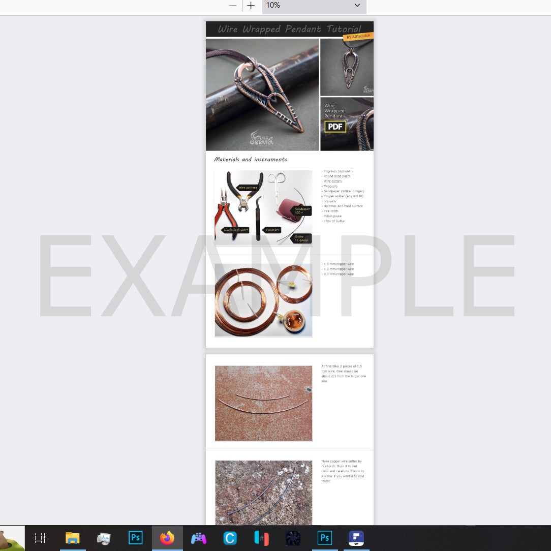 Simple wire wrapping PDF tutorial | Unique minimalist easy neckalce | Copper tutorial | Diy Artarina wire wrap | See DESCRIPTION BELOW