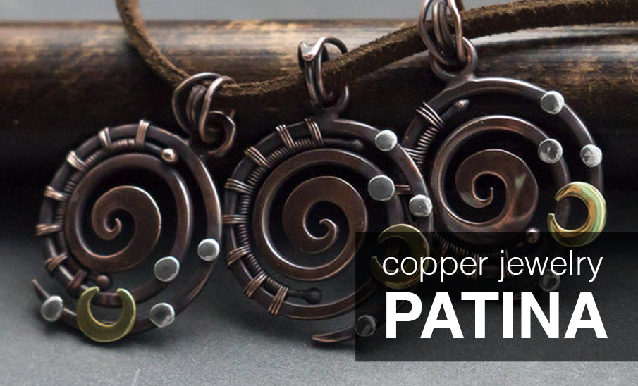 Example of patinated copper necklaces