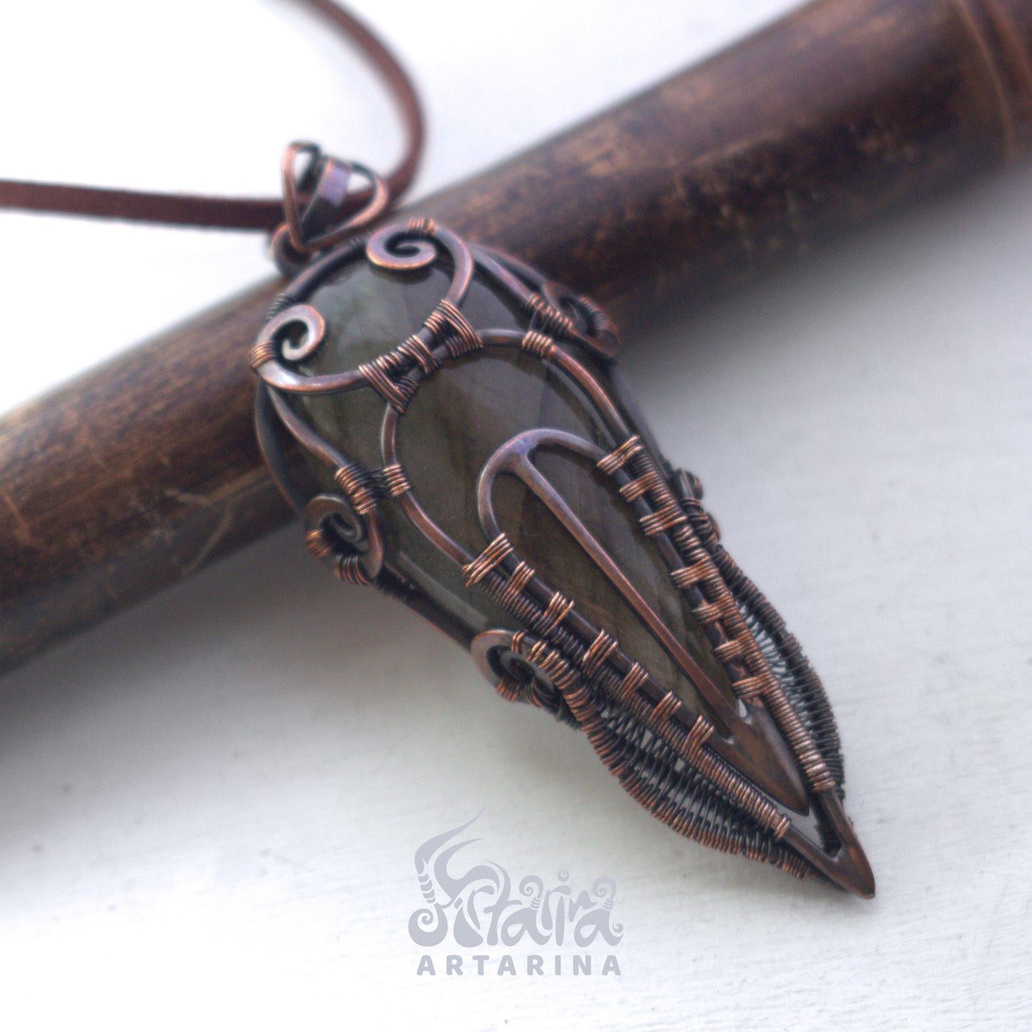 Fantasy magical outfit, dragon labradorite stone pendant, wizard cloak