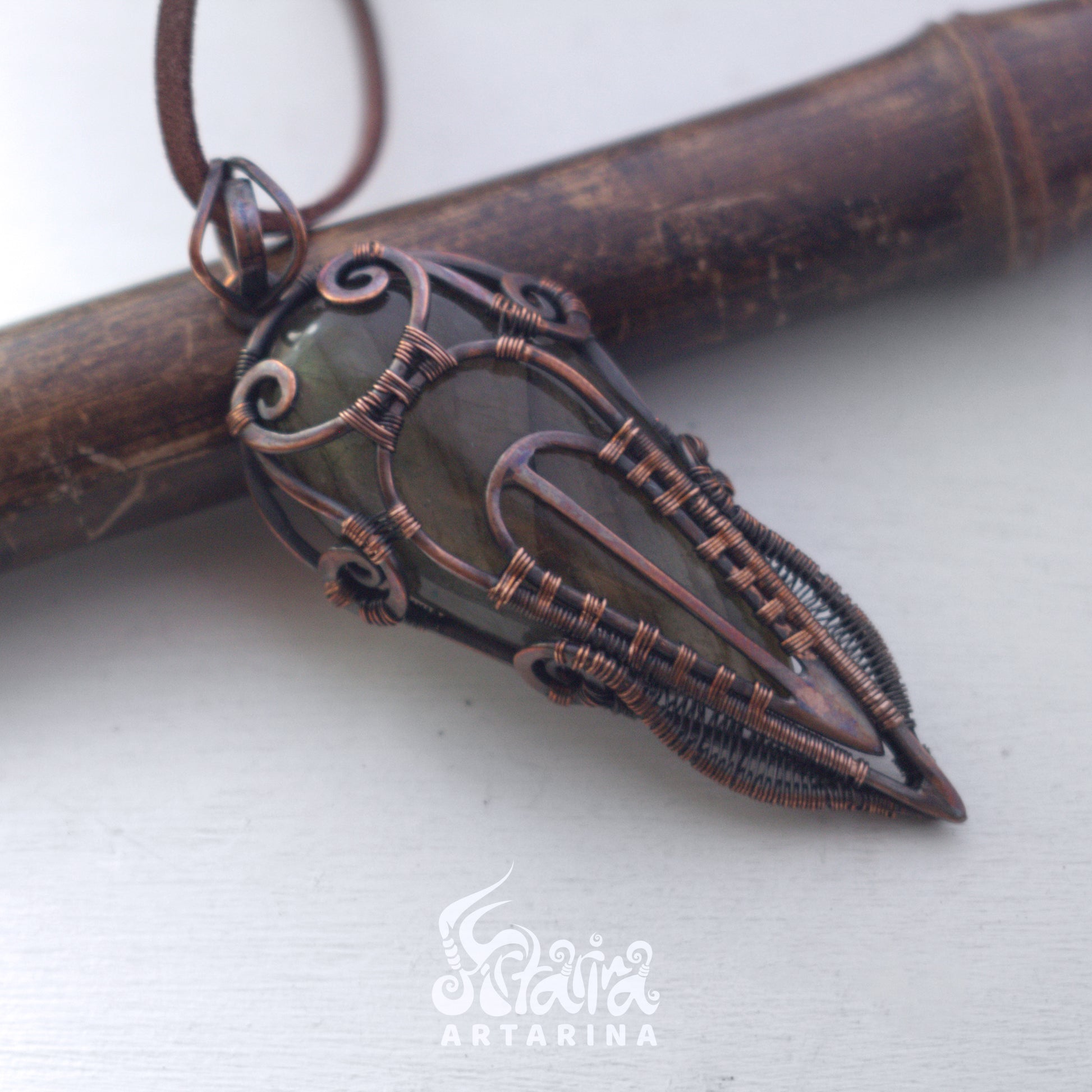 Fantasy magical outfit, dragon labradorite stone pendant, wizard cloak