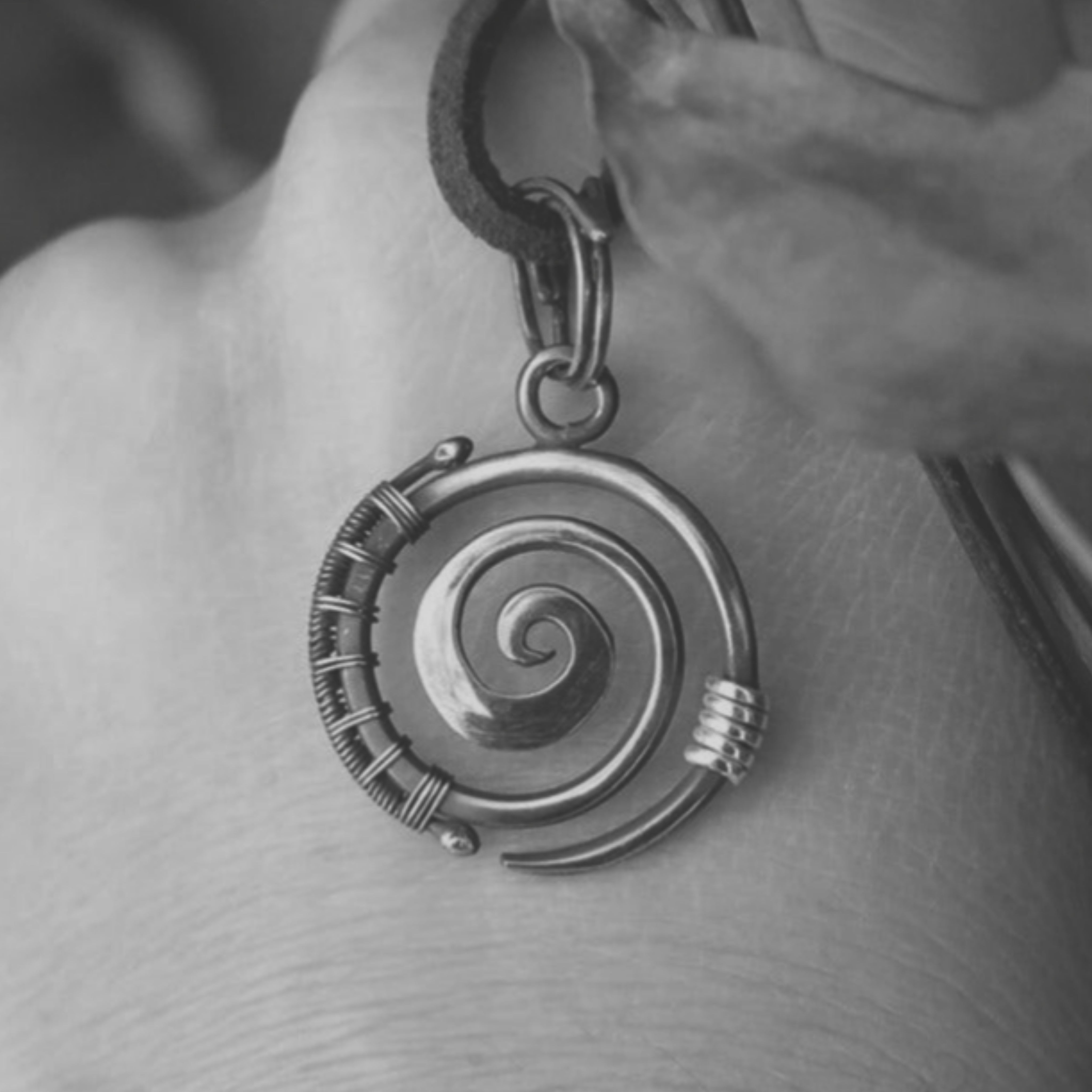 Minimal Spiral Necklace Everyday Wire Wrapped Simple Jewelry