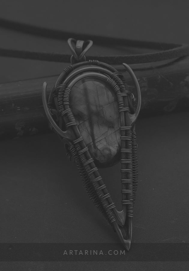 Copper wirewrapped pendant