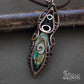Rustic copper unique necklace pendant | Magical healing crystal amulet