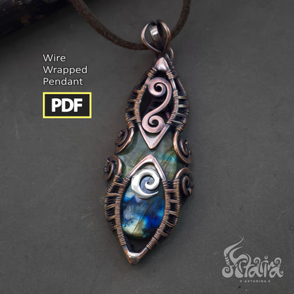 Wire wrapping PDF tutorial | Step by step wire jewelry making | Unique new copper tutorial by Artarina | See DESCRIPTION BELOW