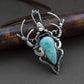Wire wrapped sterling silver pendant | Unique one of a kind amazonite 925 silver jewelry | Artarina necklace