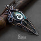 Mens heady Wire wrapped pendant. Copper wire wrap stone pendant