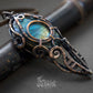 Copper wire necklace with labradorite gemstone