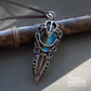 copper wire handmade necklace with rainbow labradorite stone pic 3