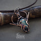 Pure copper wire wrapped necklace with hand painted space resin cabochon pic 4