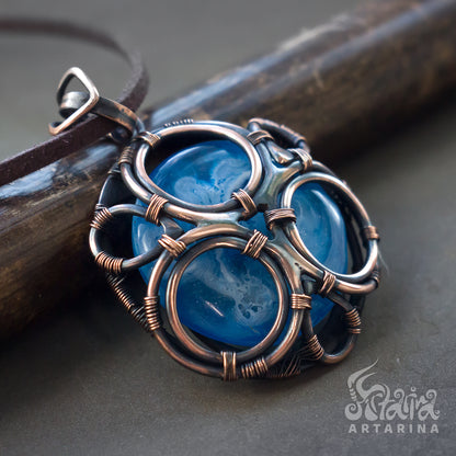 Astral sky mandala necklace. Protection anxiety relief blue mandala pendant. spirit keeping         conjure conjuring gnostic qliphoth pact haunted jewelry quantum healing