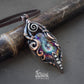 copper wire wrapped dragon necklace with hand painted stone pic 12